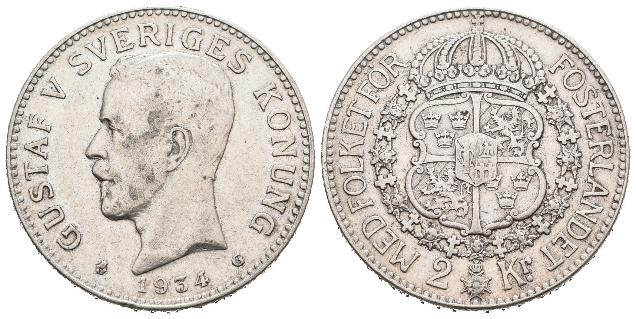 Švédsko, 2 Koruna 1934
