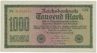 Německo, 1000 Mark 1922, vod. Wellen, 6-místné číslo, Ro.75q