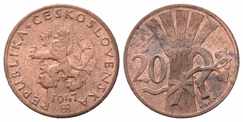 20 Haléř 1947, vzácný
