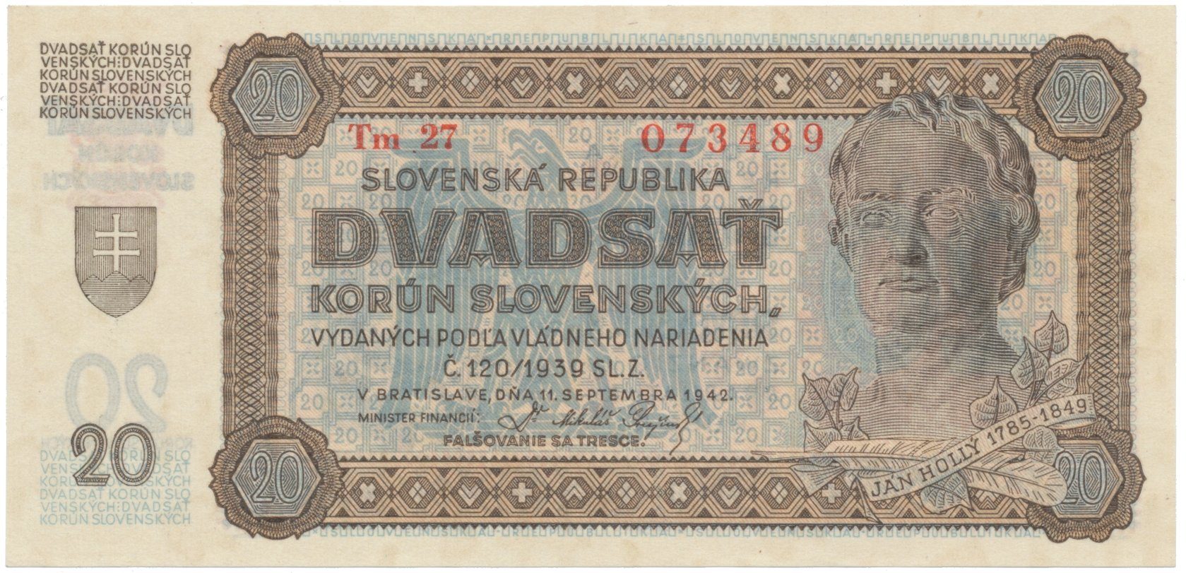 20 Koruna 1942, série Tm 27, Hej.53a2