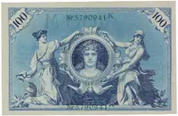 Německo, 100 Mark 1908, zelený číslovač, Ro.34 - fotografie 2