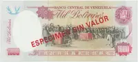Venezuela, 1000 Bolivares 1998, anulát - ESPECIMEN SIN VALOR, P.76cs - fotografie 2