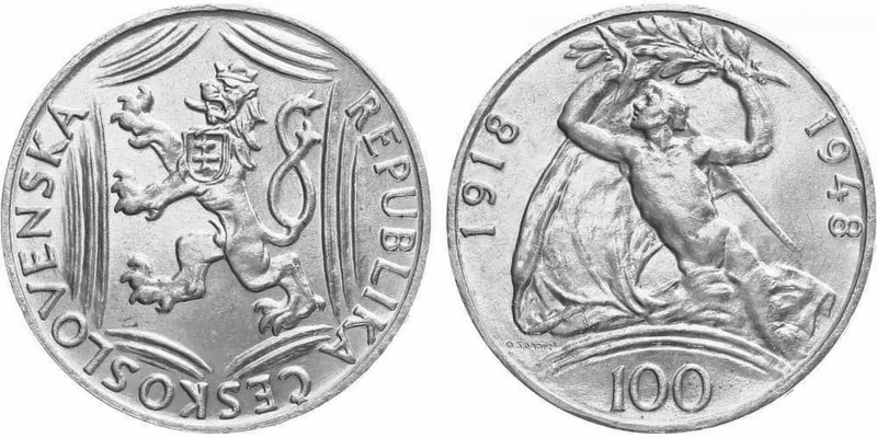 100 Koruna 1948 - 30 let ČSR