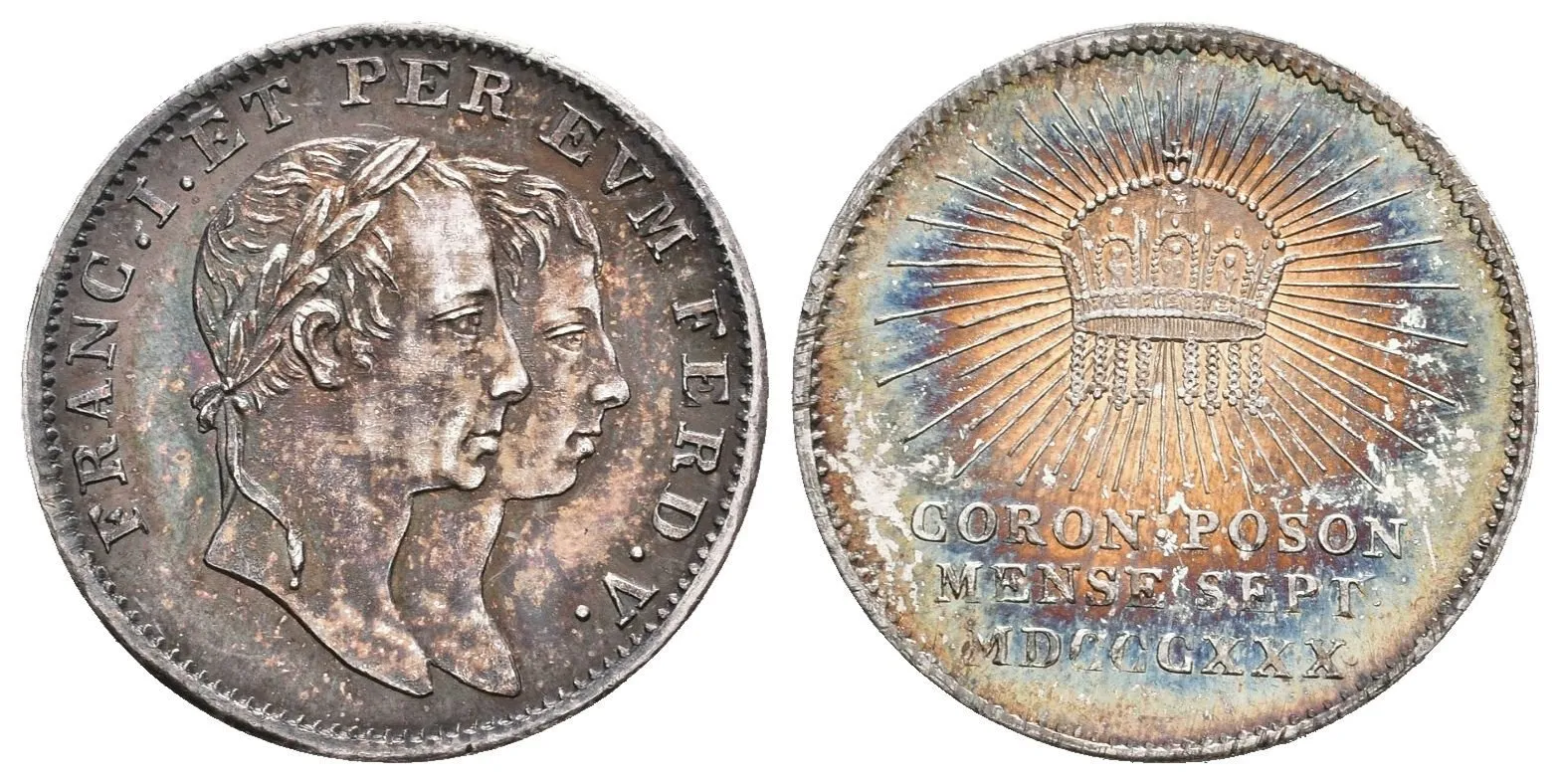 AR Malý žeton 1830 - Ke korunovaci na uherského krále 28. 9. 1830 v Bratislavě. — 1