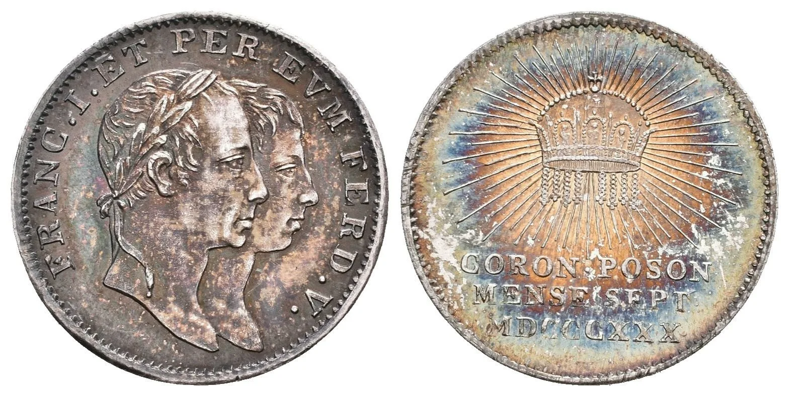 AR Malý žeton 1830 - Ke korunovaci na uherského krále 28. 9. 1830 v Bratislavě. — 1