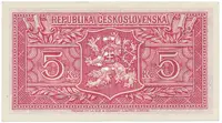 Československo, 5 Koruna b.d. (1945), perforace písmenem "S", Hej.70a.S3 - fotografie 2