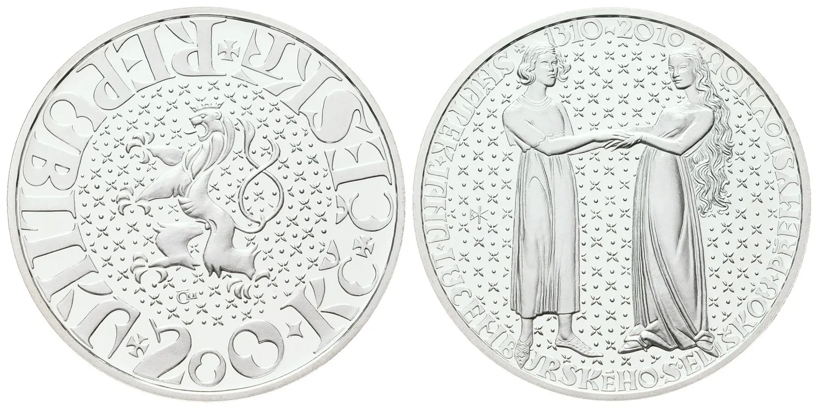 200 Kč 2010 - Jan Lucemburský a Eliška Přemyslovna, PROOF