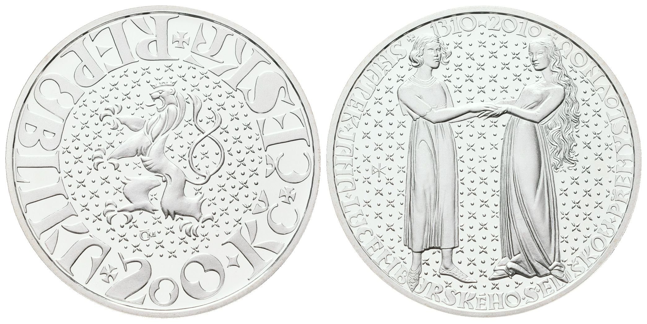 200 Kč 2010 - Jan Lucemburský a Eliška Přemyslovna, PROOF