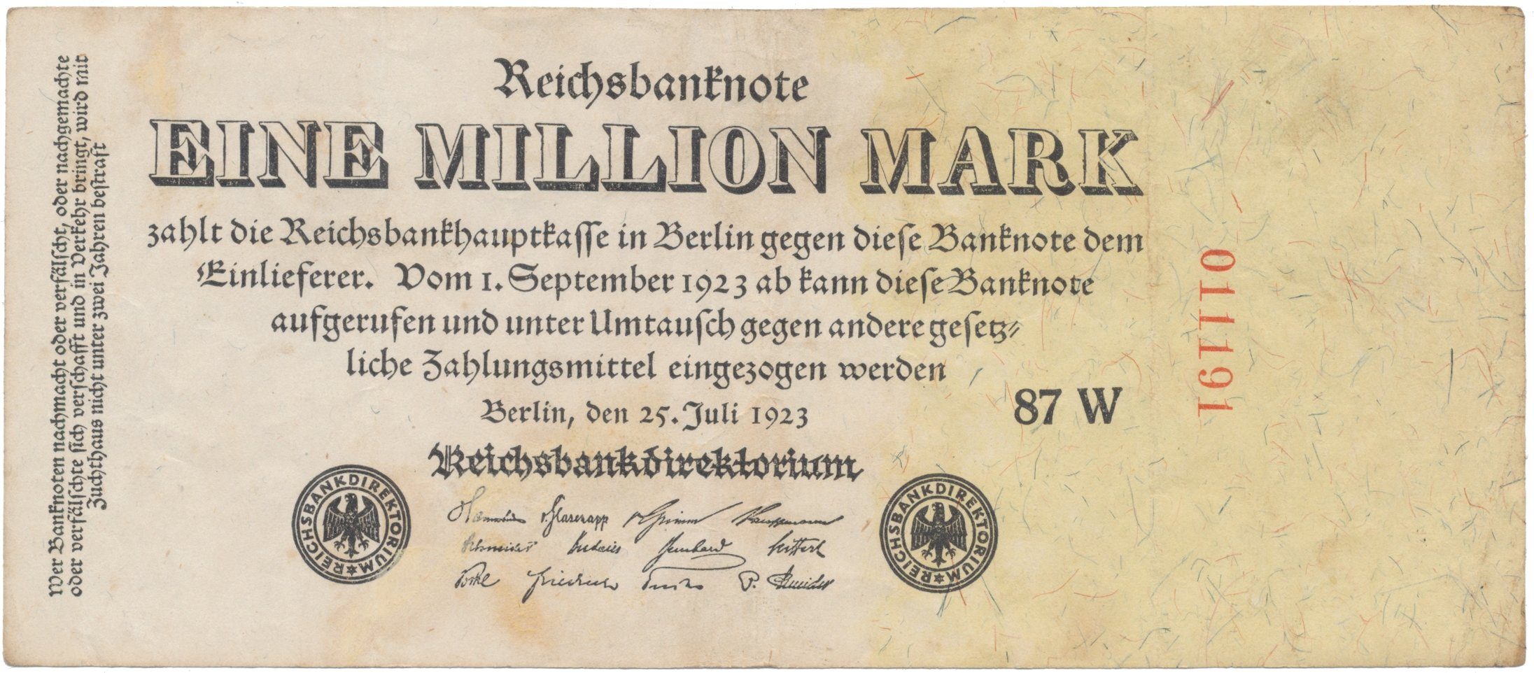 Německo, 1 Million Mark 1923, Ro.92b