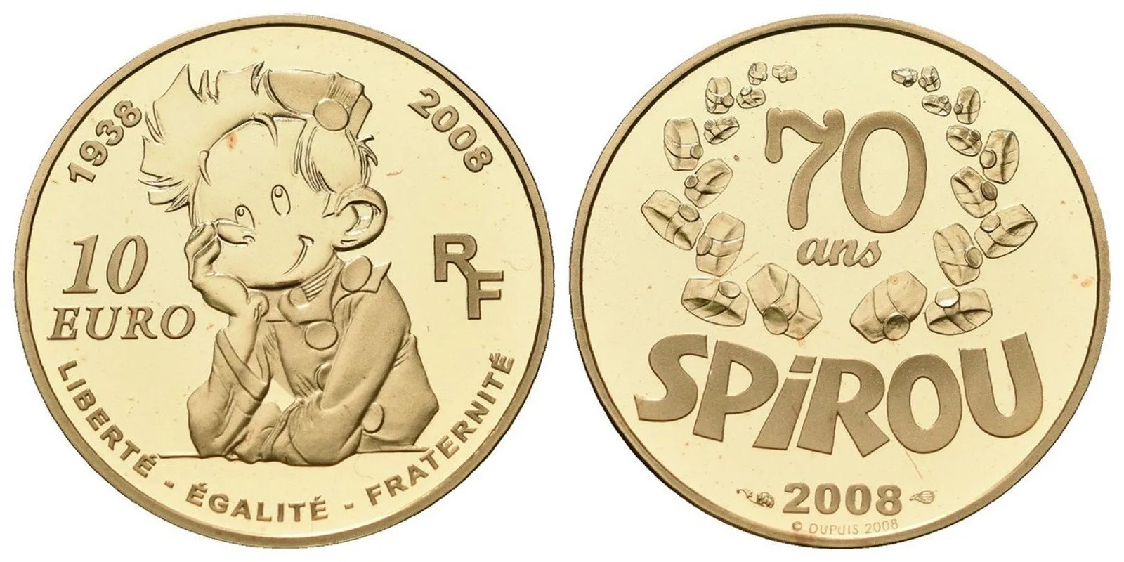 Francie, 10 Euro 2008 - 70. výročí Spirou