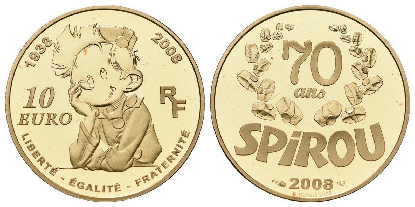 Francie, 10 Euro 2008 - 70. výročí Spirou