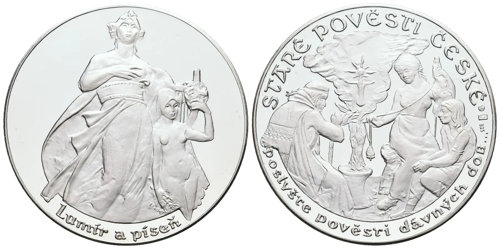 Stříbrná investiční medaile - Staré pověsti české - Lumír a píseň- Ag 20 g - 925/1000
