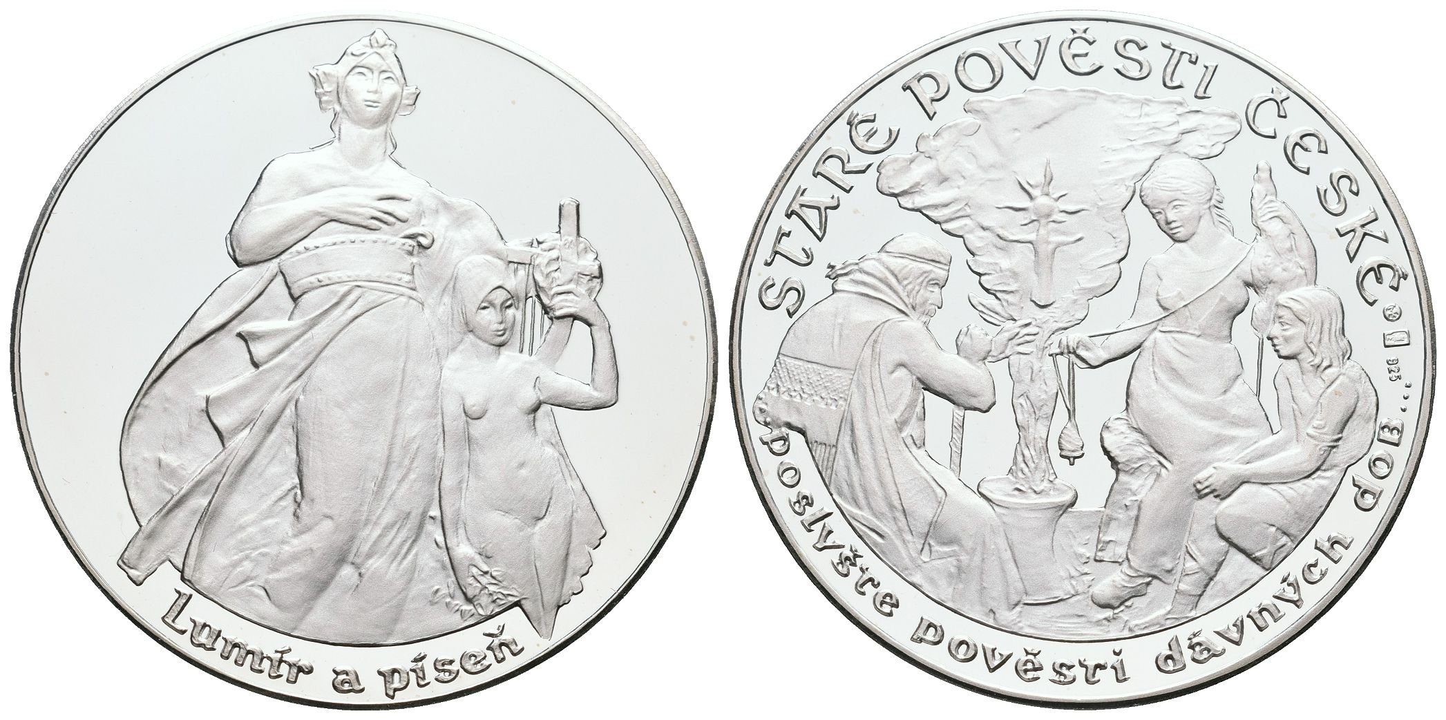 Stříbrná investiční medaile - Staré pověsti české - Lumír a píseň- Ag 20 g - 925/1000