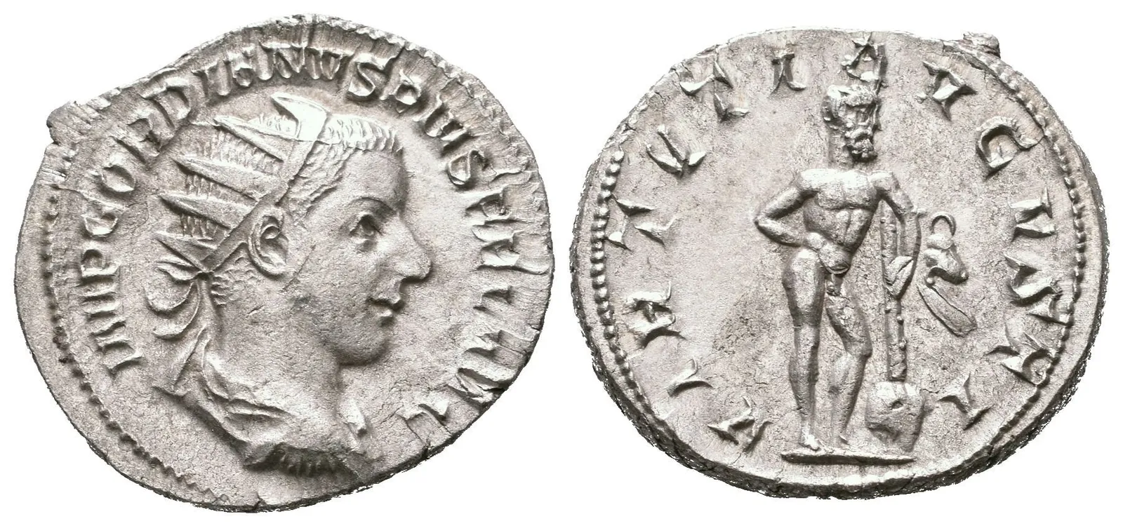 Antoninian, 241 - 243, Rv: VIRTVTI AVGVSTI, stojící Hercules zprava se opírá kyjem — 1