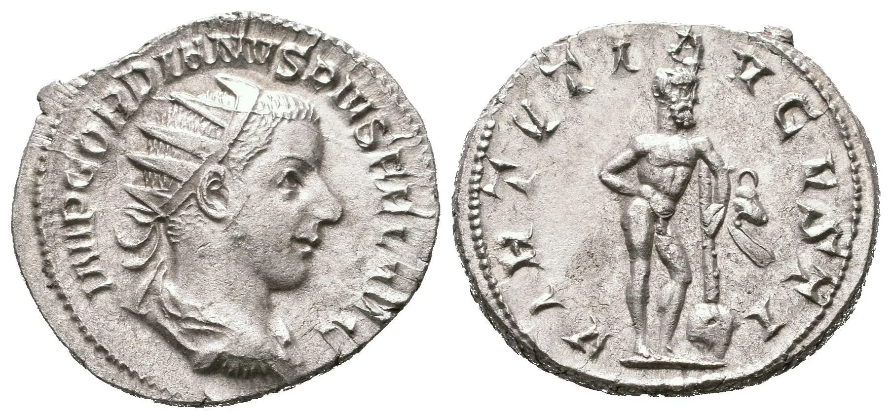 Antoninian, 241 - 243, Rv: VIRTVTI AVGVSTI, stojící Hercules zprava se opírá kyjem — 1