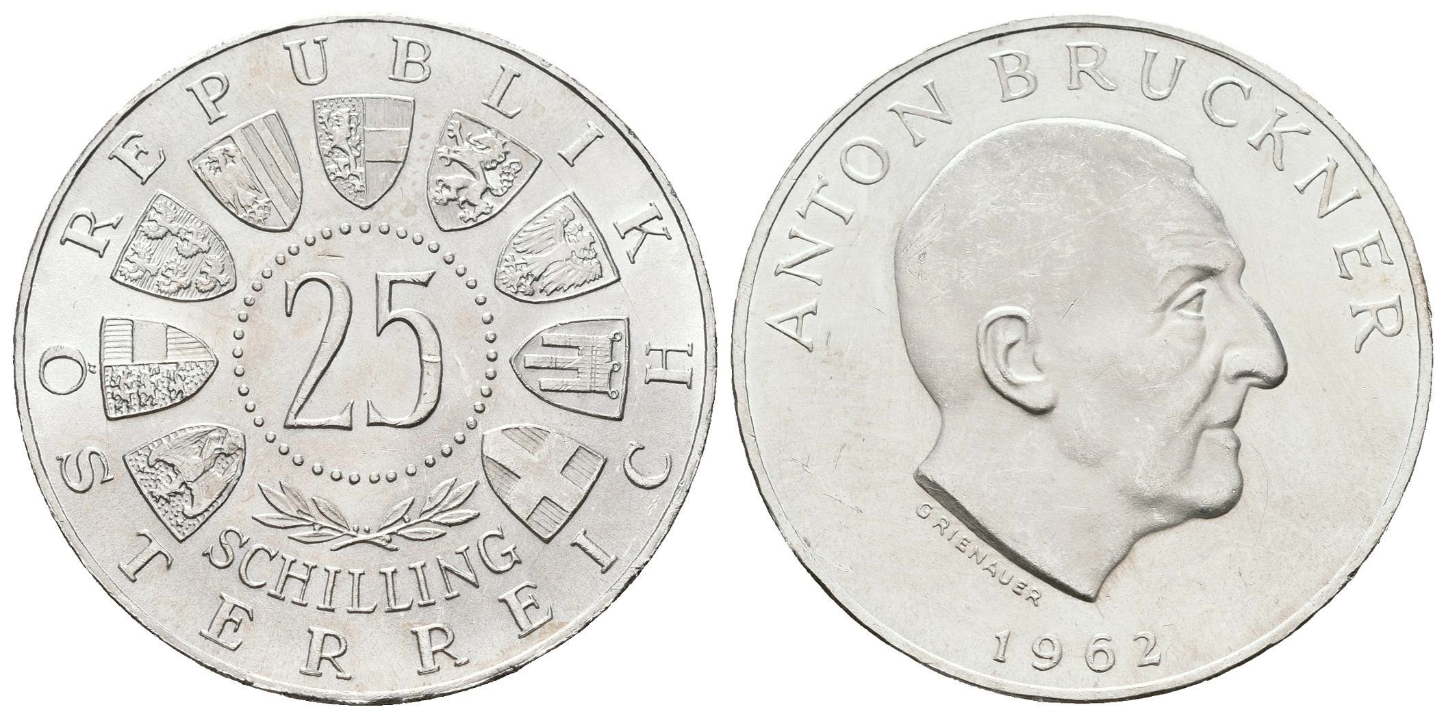 Rakousko, 25 Schilling 1962 - Bruckner
