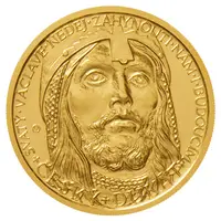 Zlatá mince český dukát s motivem svatého Václava