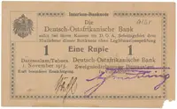 Německá Východní Afrika, 1 Rupie 1. 11. 1915, série B2, vodotisk, R.916r