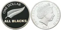Nový Zéland, Dollar 2011 - All Blacks stříbrná kapradina - fotografie 2