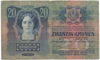 20 Koruna 1913 (1919), I. vydání, kolek padělaný, Hej.2 - fotografie 2