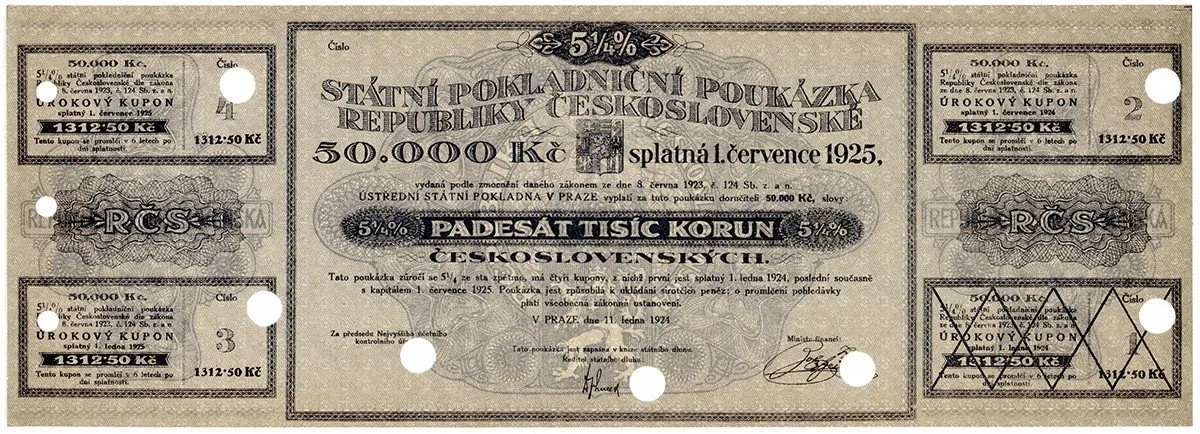 Státní pokladniční poukázky, 1919 - 1939 — 1