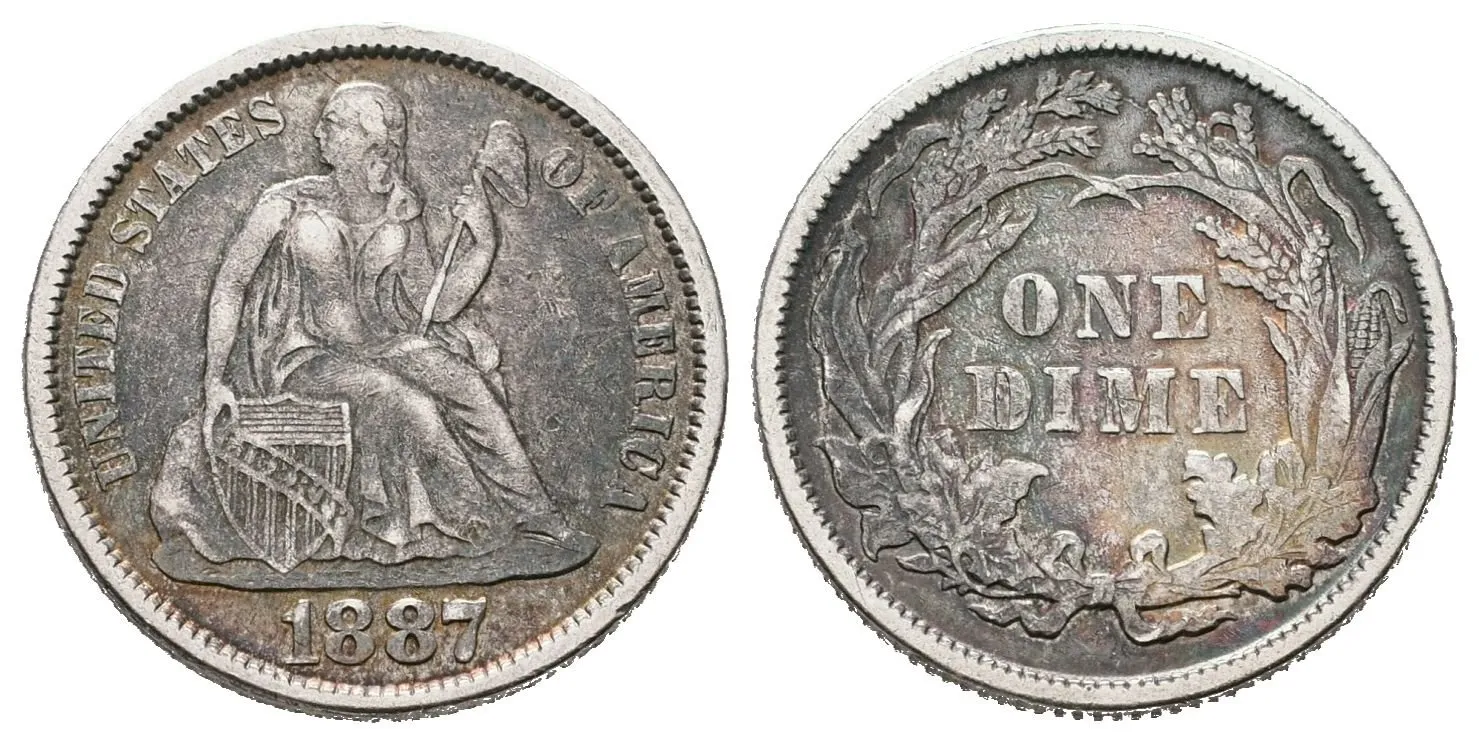 USA, Dime 1887 - Sedící Liberty