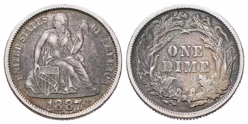 USA, Dime 1887 - Sedící Liberty