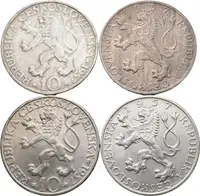 10 Kčs 1957 - CH. J. Willenberg a Jan Ámos Komenský, patina_4 ks — 2