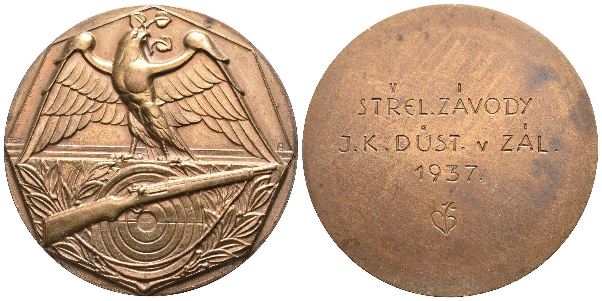 AE Medaile 1937 - Střelecké závody důstojníků v záloze. Bronz 43 mm — 1