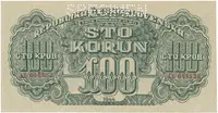 100 Koruna 1944, číslovač 19 mm, SPECIMEN, Hej.59a.S1