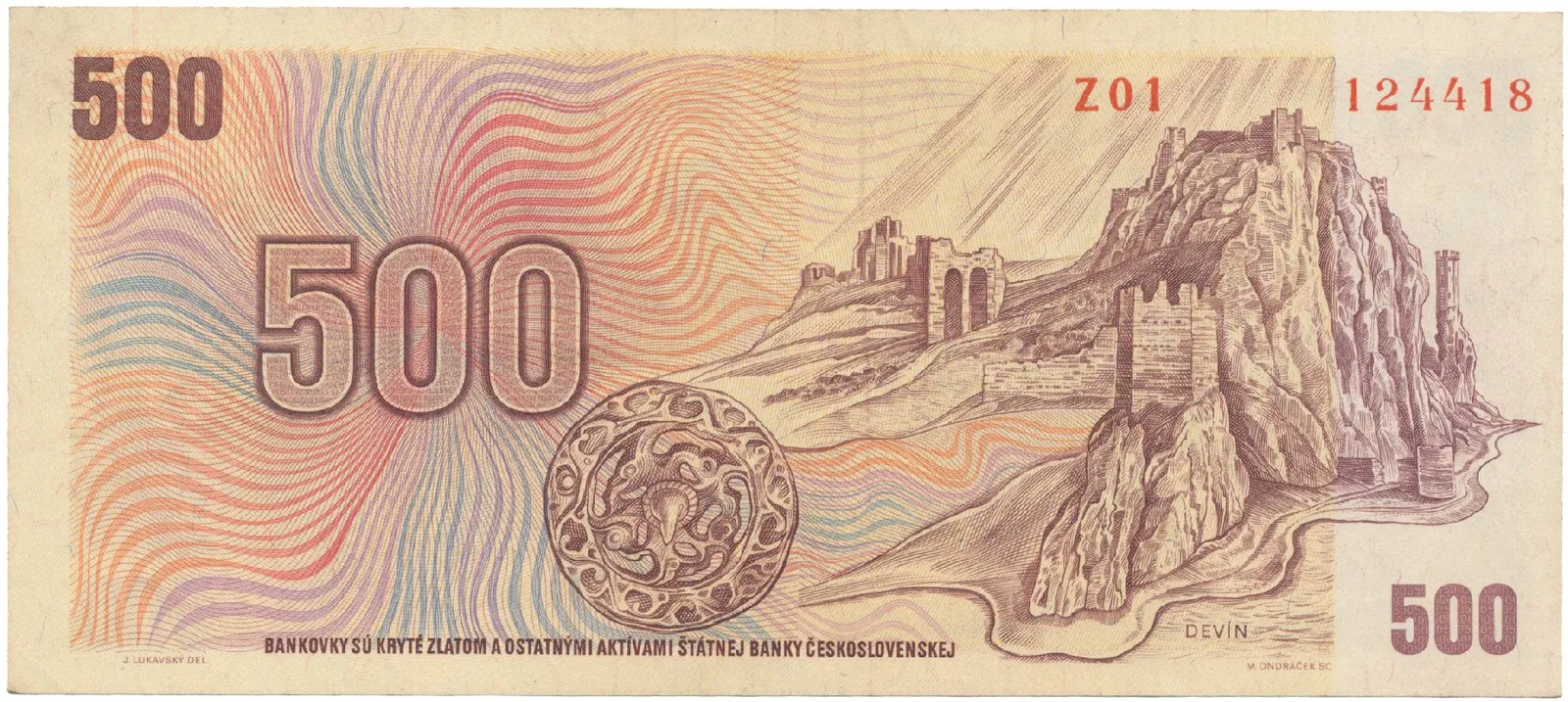 Československo, 500 Koruna 1973, první série Z 01, Hej.105aZ