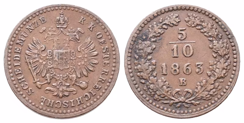 5/10 Krejcar 1863 B