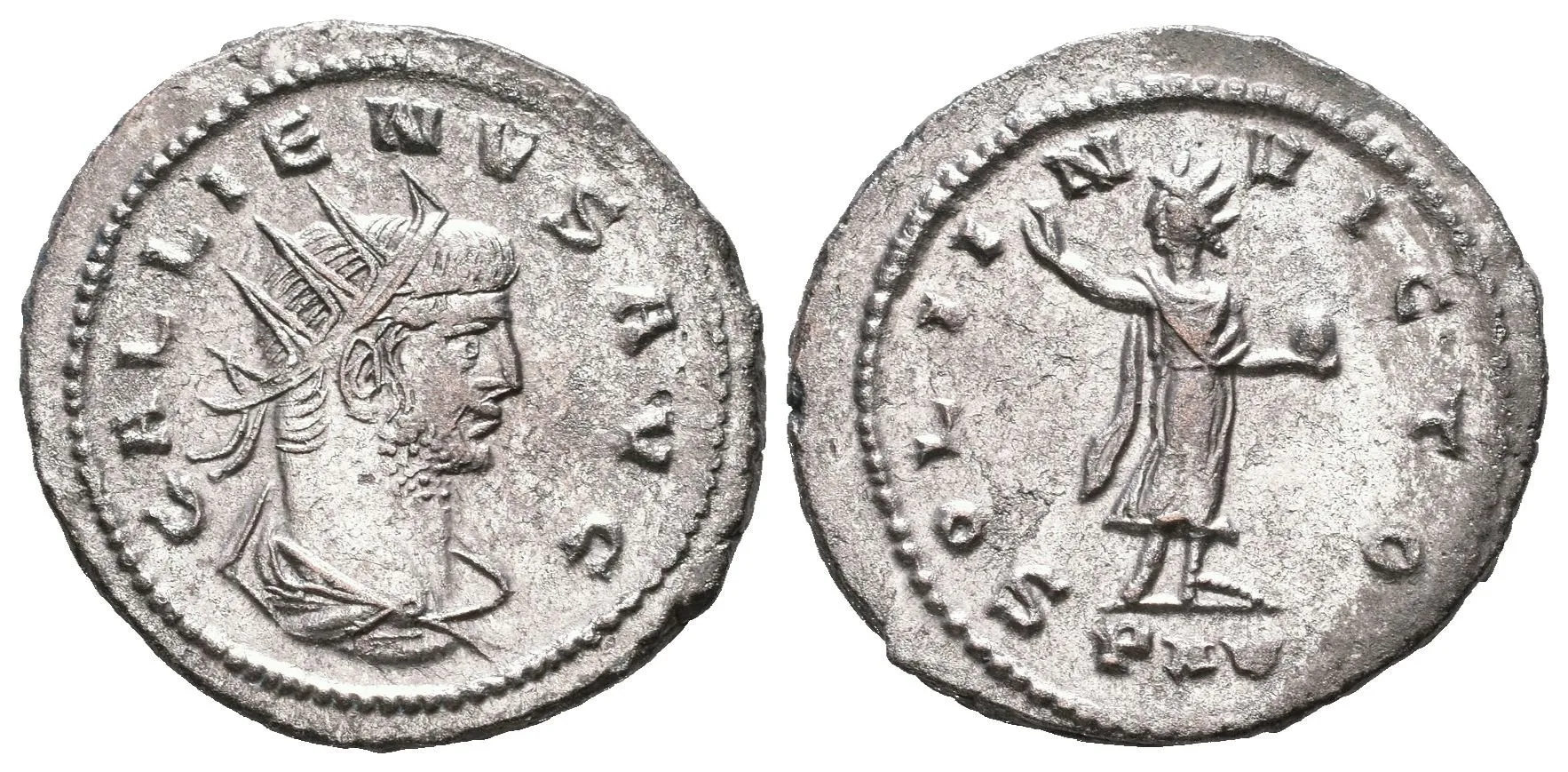 AE Antoninian, mincovna v Asii, Rv: SOLI INVICTO, Sol hledící vpravo, pozvedá ruku — 1