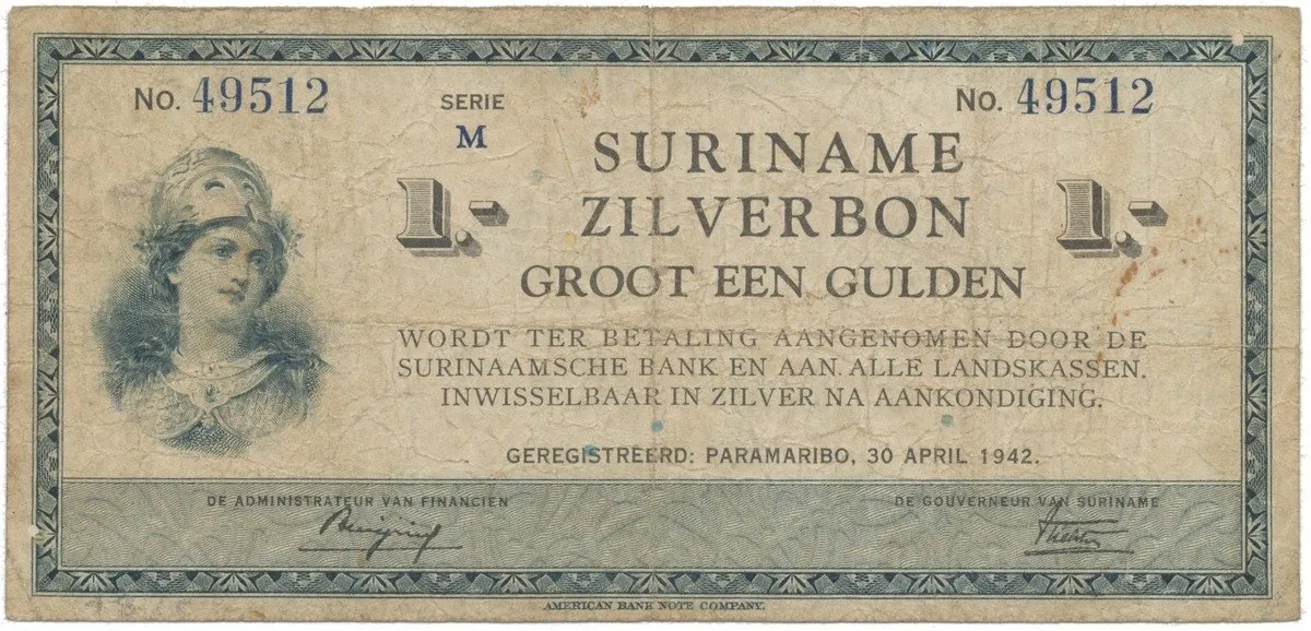 Surinam, 1 Gulden 1942, P.105c