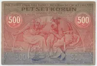 Československo, 500 Koruna 1919, série 014, dobový padělek "Meszáros", Hej.13P2 - fotografie 2