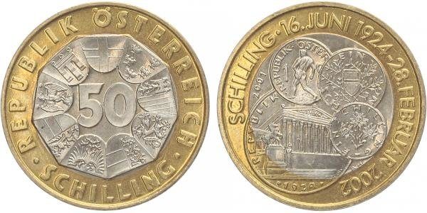 Rakousko, 50 Schilling 2001 - Rakouská měna