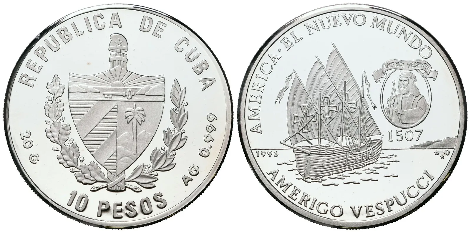 Kuba, 10 Pesos 1996 - Amerigo Vespucci