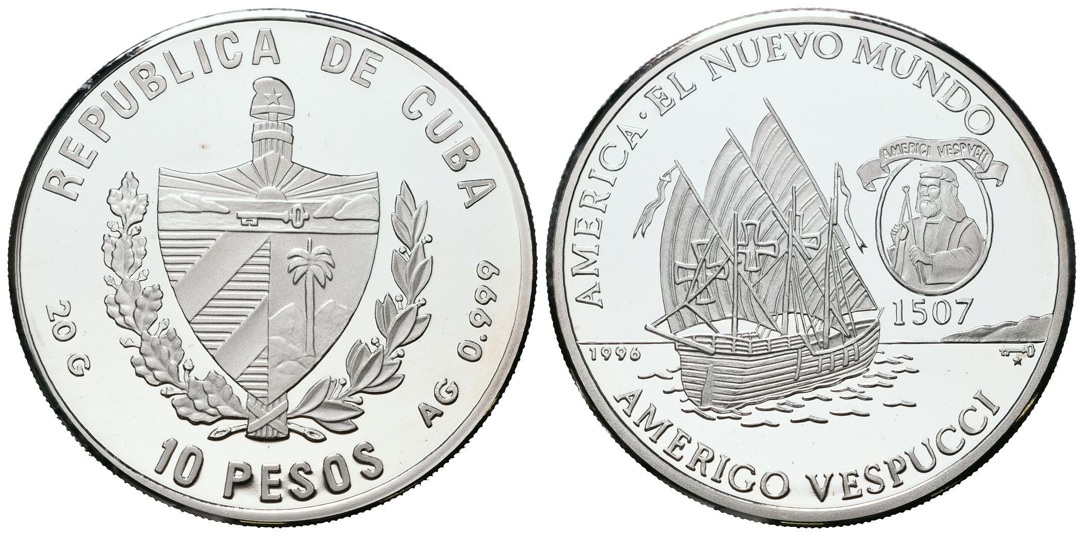 Kuba, 10 Pesos 1996 - Amerigo Vespucci
