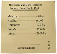 Replika - Historický 1/2 tolar - František I. 1830 - fotografie 2