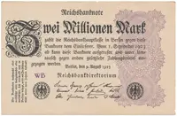 Německo, 2 Millionen Mark 1923, Ro.103d