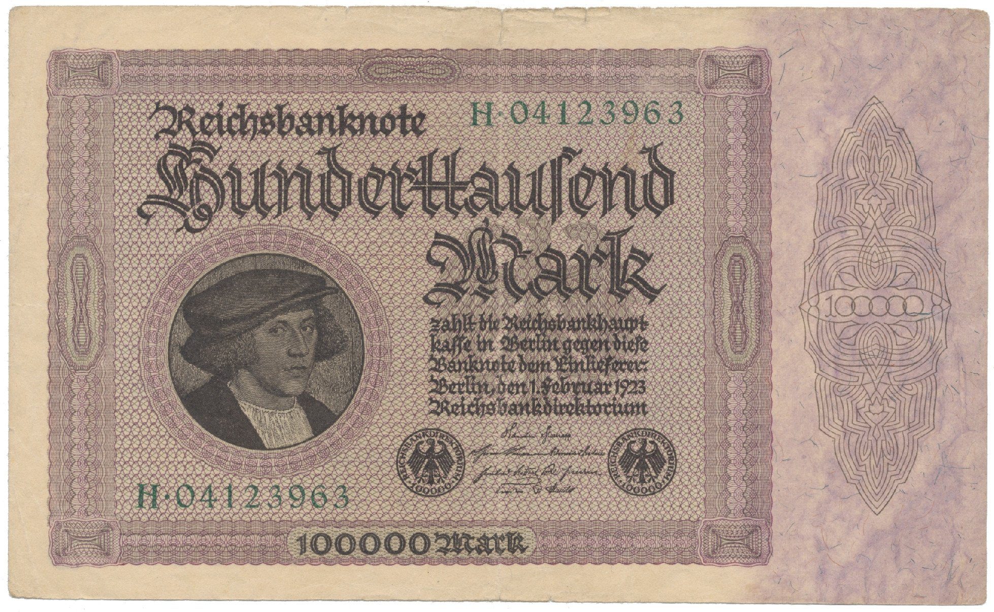 Německo, 100000 Mark 1923, Ro.82a