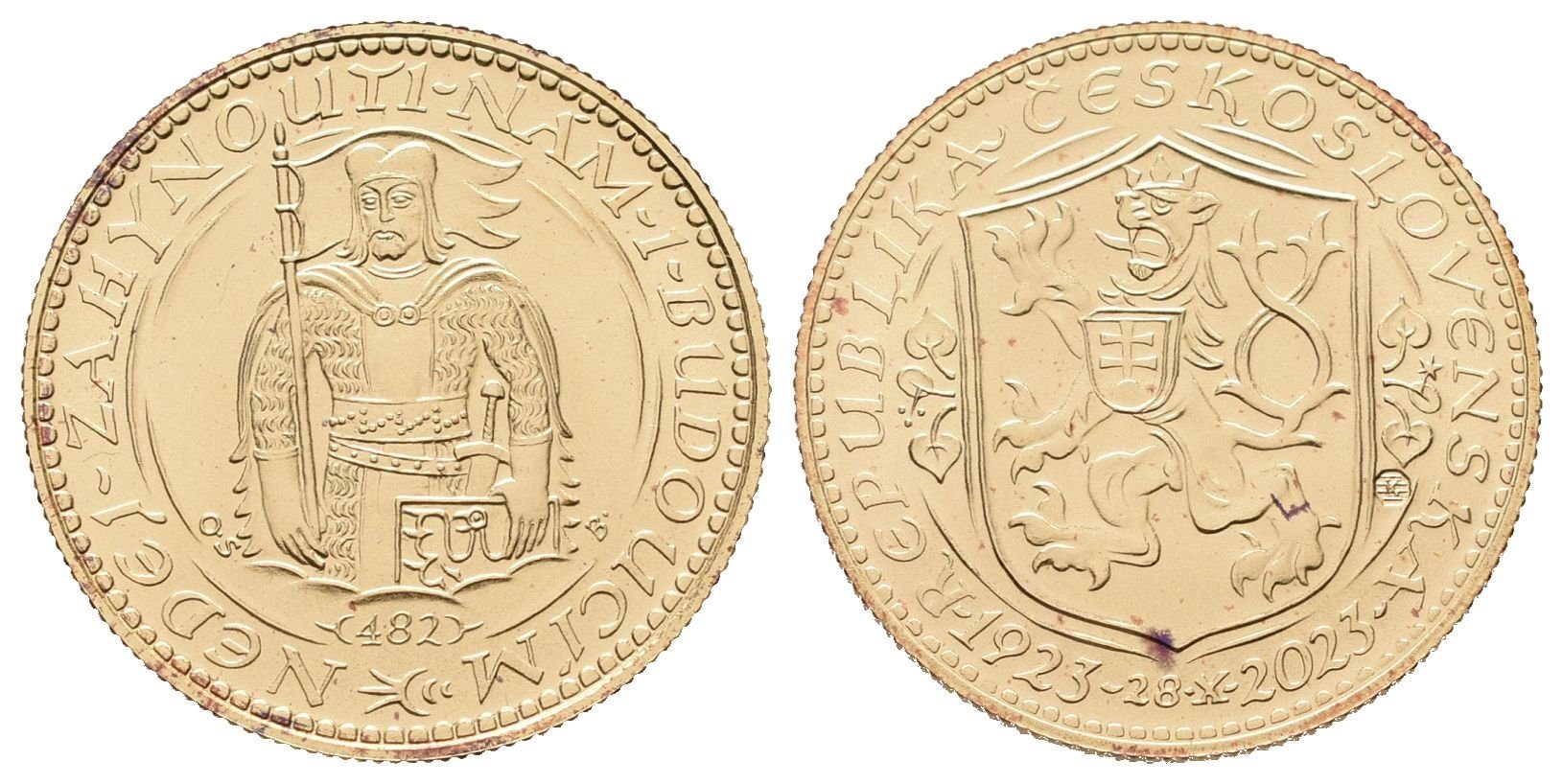 Svatováclavský dukát 1923 - 2023, číslovaný, číslo 482