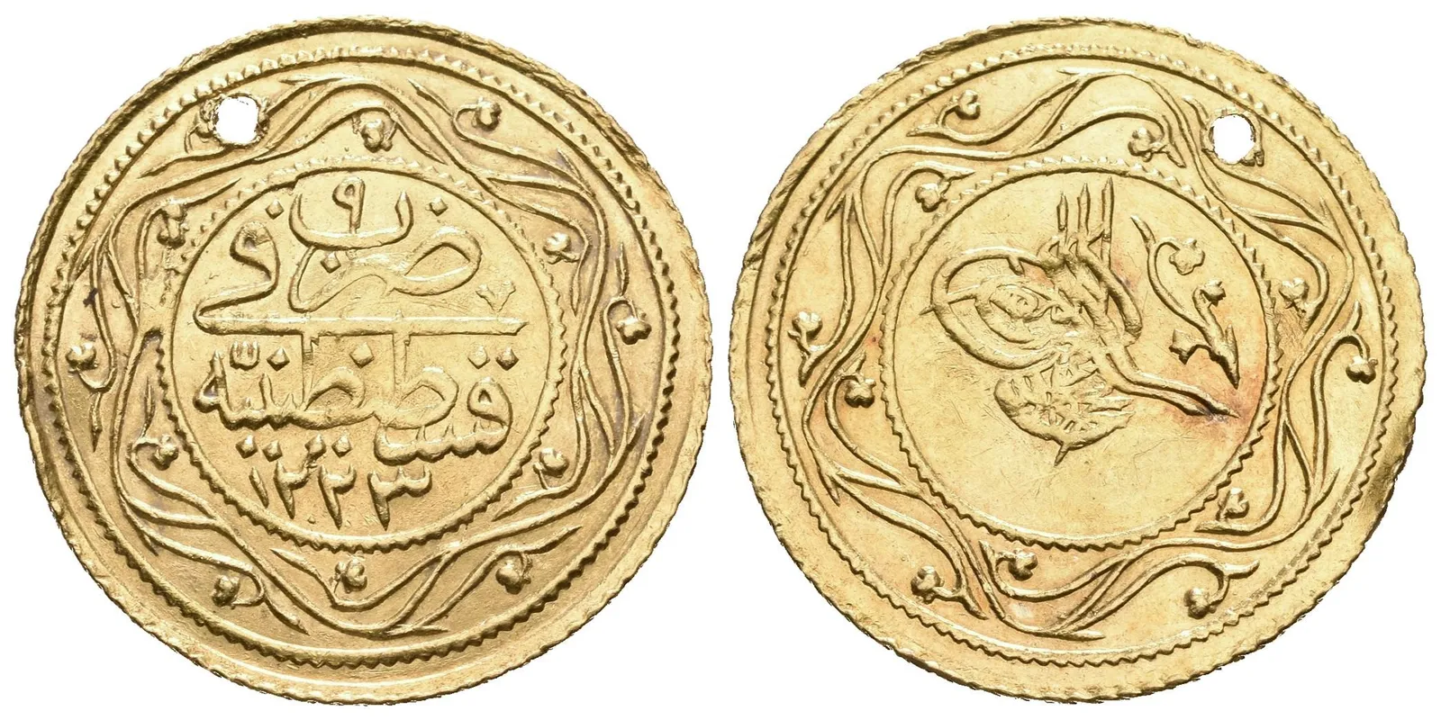 2 Rumi Altin AH 1223, rok 9, Istambul, KM.614 (4,74 g), dírka jinak pěkná zachovalost, — 1