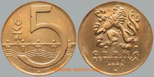 1993 TECHNOLOGICKÁ ZKOUŠKA / 5 koruna 1993, mincovna Winnipeg, mosazný odražek (technologická zkouška kanadské mincovny)