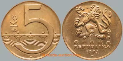 1993 TECHNOLOGICKÁ ZKOUŠKA / 5 koruna 1993, mincovna Winnipeg, mosazný odražek (technologická zkouška kanadské mincovny)