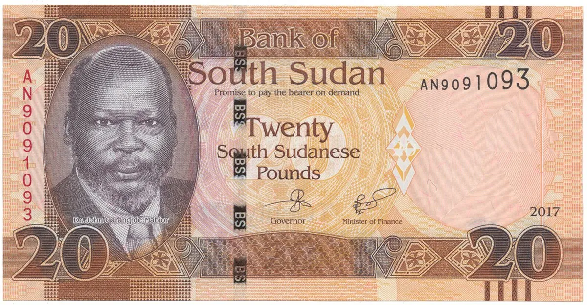 Súdán Jižní, 20 Sudanese Pounds 2017, P.13c