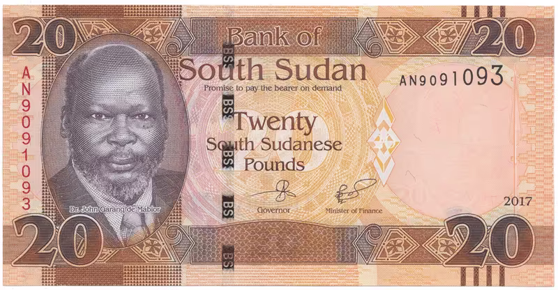 Súdán Jižní, 20 Sudanese Pounds 2017, P.13c