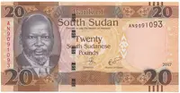 Súdán Jižní, 20 Sudanese Pounds 2017, P.13c