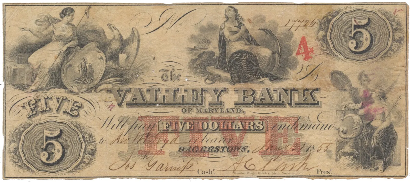 USA - Maryland, 5 Dollar 1855