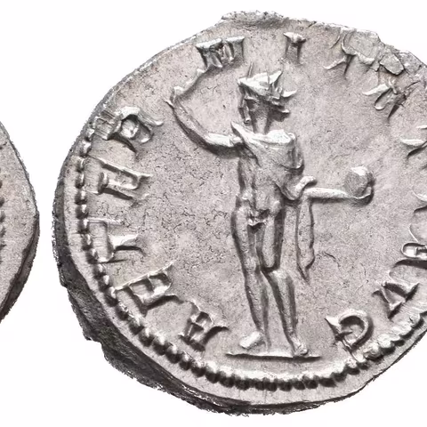 Antoninian, 241 - 243, Rv: AETERNITATI AVG, stojící Sol čelně hledí doleva,
